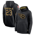 CAdoa T.Titans #23 Kevin Winston Jr. Player Black Salute to Service Sideline Performance Pullover Hoodies Home Game Stitched Jerseys