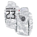 CAdoa T.Titans #23 Kevin Winston Jr. Player Camo Arctic Salute to Service Pullover Hoodies Home Game Stitched Jerseys