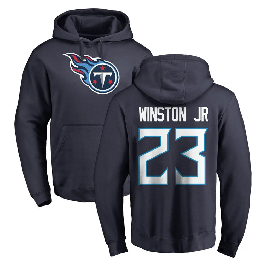 CAdoa T.Titans #23 Kevin Winston Jr. Player Navy Logo Pullover Hoodies Home Game Stitched Jerseys