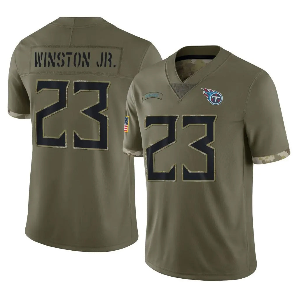 CAdoa T.Titans #23 Kevin Winston Jr. Player Olive Limited Salute to Service Home Game Stitched Jerseys