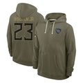 CAdoa T.Titans #23 Kevin Winston Jr. Player Olive Salute to Service Hoodies Home Game Stitched Jerseys