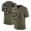 CAdoa T.Titans #24 Alontae Taylor Player Olive Limited 2025 Salute to Service Home Game Stitched Jerseys
