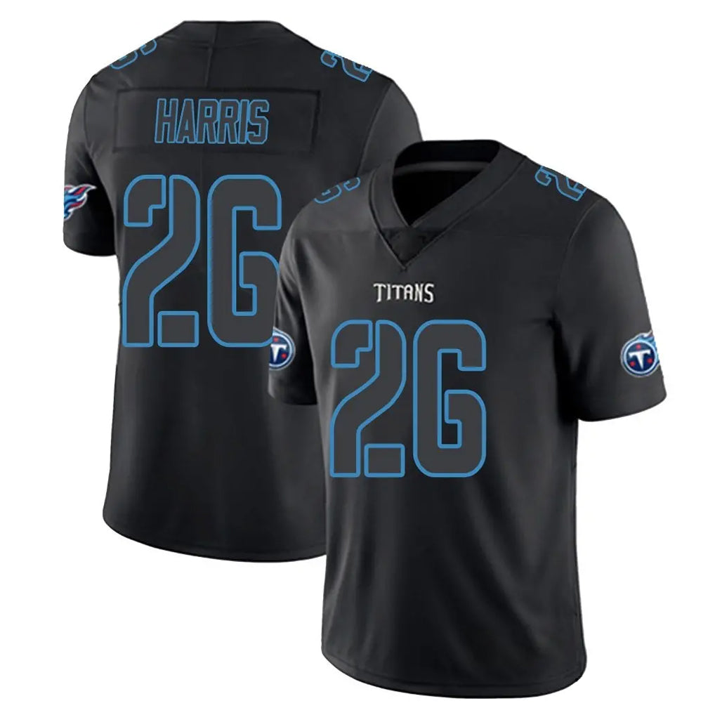 CAdoa T.Titans #26 Marcus Harris Player Black Impact Limited Home Game Stitched Jerseys