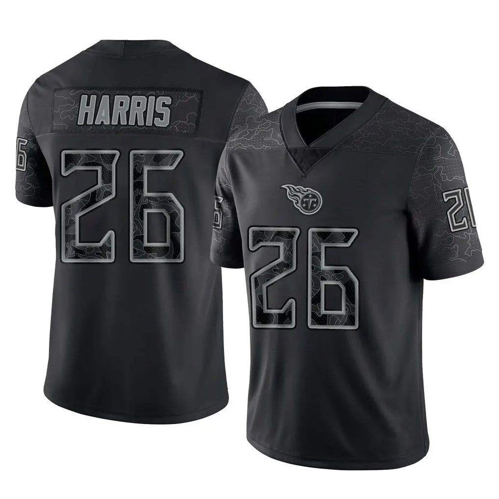 CAdoa T.Titans #26 Marcus Harris Player Black Limited Reflective Home Game Stitched Jerseys