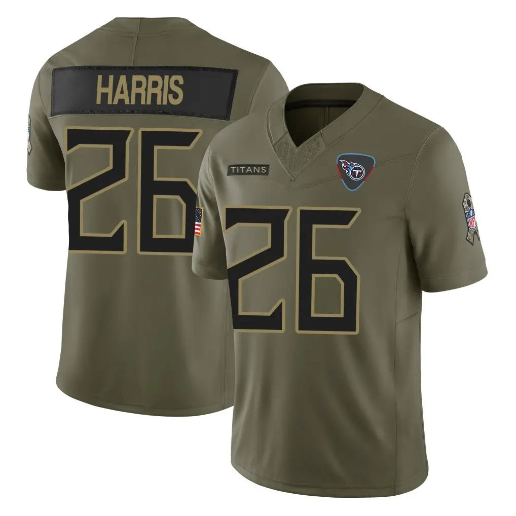 CAdoa T.Titans #26 Marcus Harris Player Olive Limited 2025 Salute to Service Home Game Stitched Jerseys
