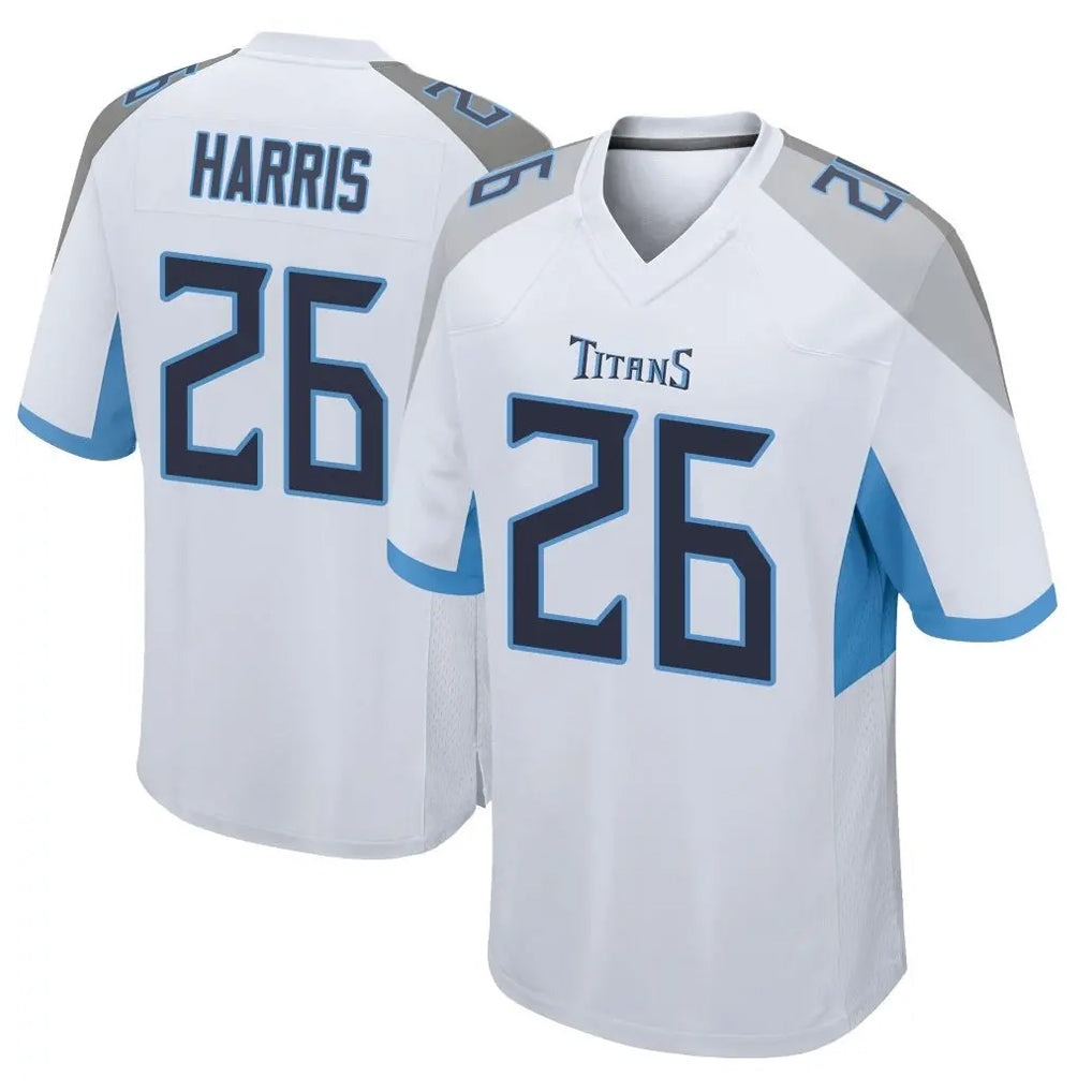 CAdoa T.Titans #26 Marcus Harris Player White Home Game Stitched Jerseys