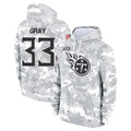 CAdoa T.Titans #33 Cedric Gray Player Camo Arctic Salute to Service Pullover Hoodies Home Game Stitched Jerseys