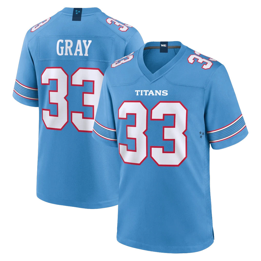 CAdoa T.Titans #33 Cedric Gray Player Light Blue 2026 Game Home Stitched Jerseys