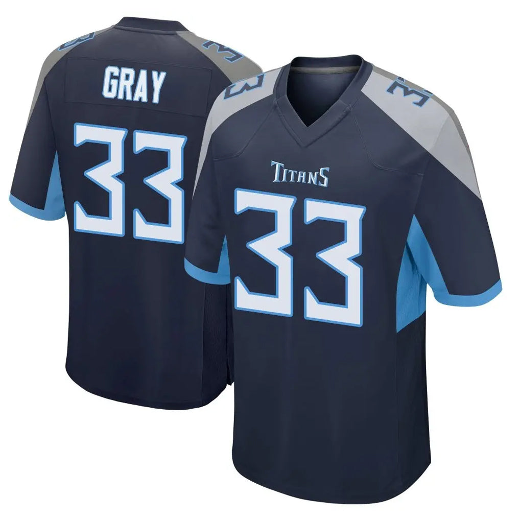 CAdoa T.Titans #33 Cedric Gray Player Navy Home Game Stitched Jerseys