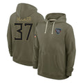 CAdoa T.Titans #37 Amani Hooker Player Olive Salute to Service Hoodies Home Game Stitched Jerseys