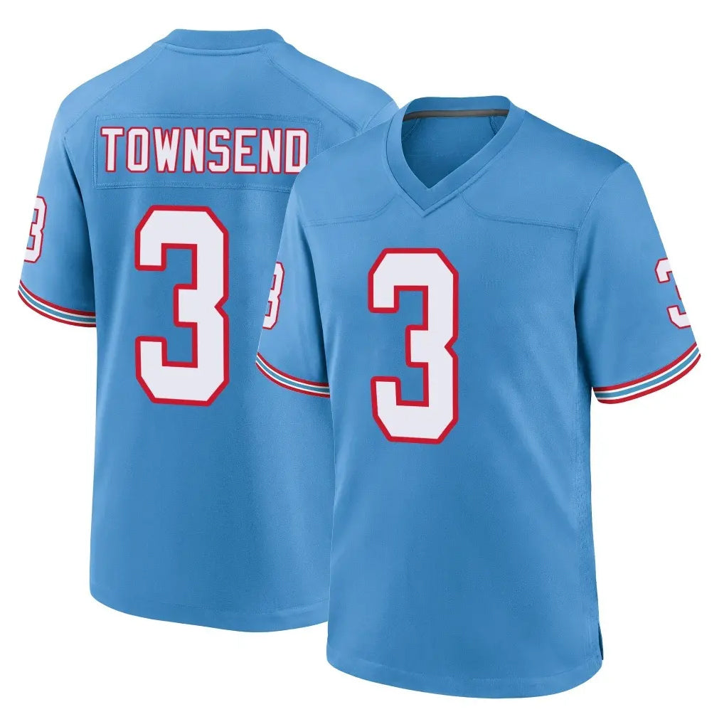 CAdoa T.Titans #3 Tommy Townsend Player Light Blue Oilers Throwback Home Game Stitched Jerseys