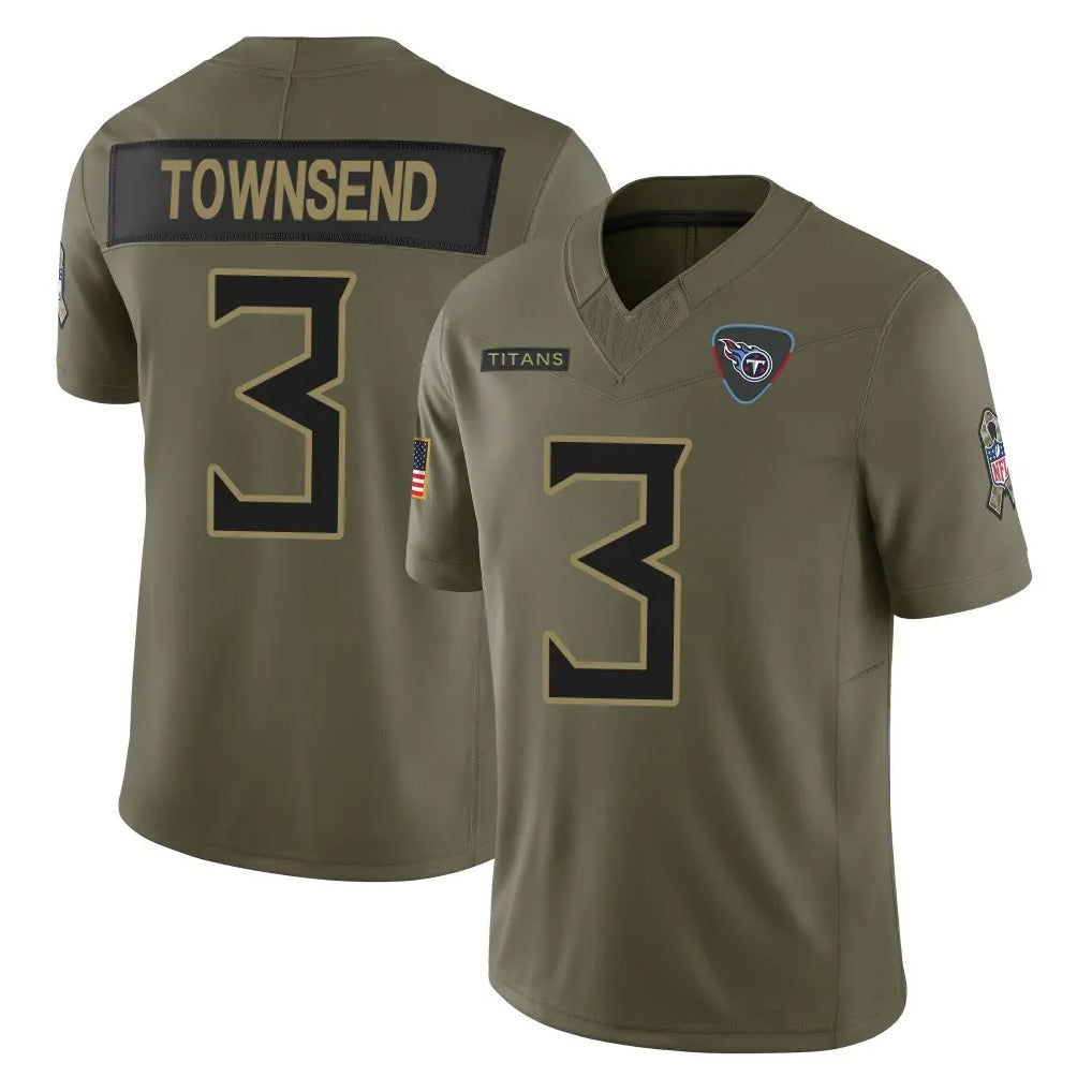 CAdoa T.Titans #3 Tommy Townsend Player Olive Limited 2025 Salute to Service Home Game Stitched Jerseys