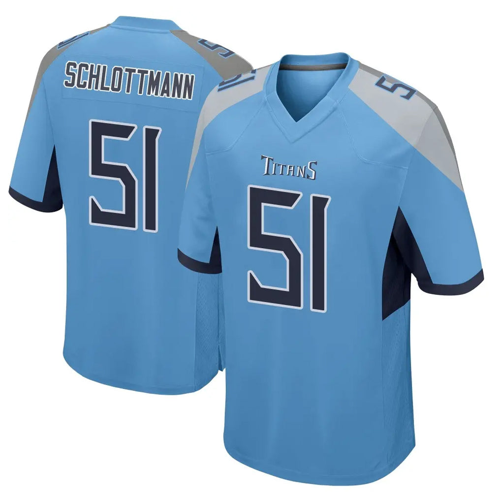 CAdoa T.Titans #51 Austin Schlottmann Player Light Blue Home Game Stitched Jerseys