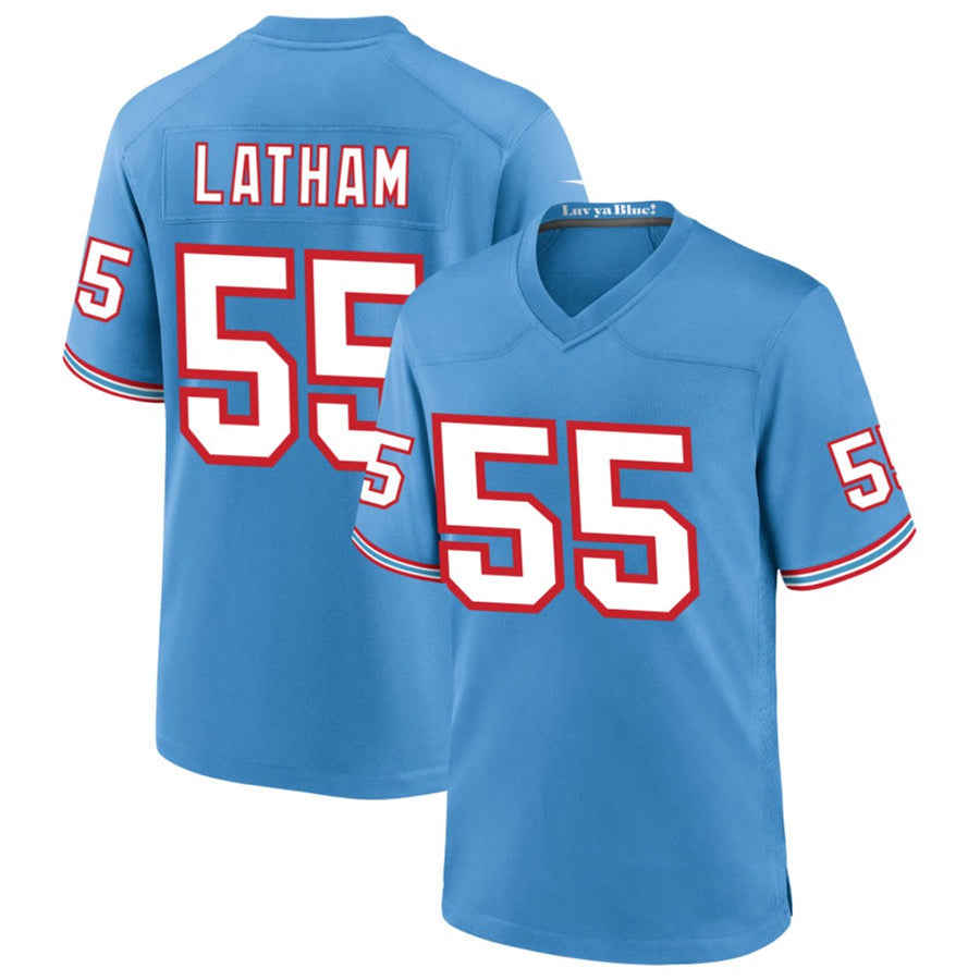 CAdoa T.Titans #55 JC Latham Player Blue Throwback Alternate Game Stitched Jerseys