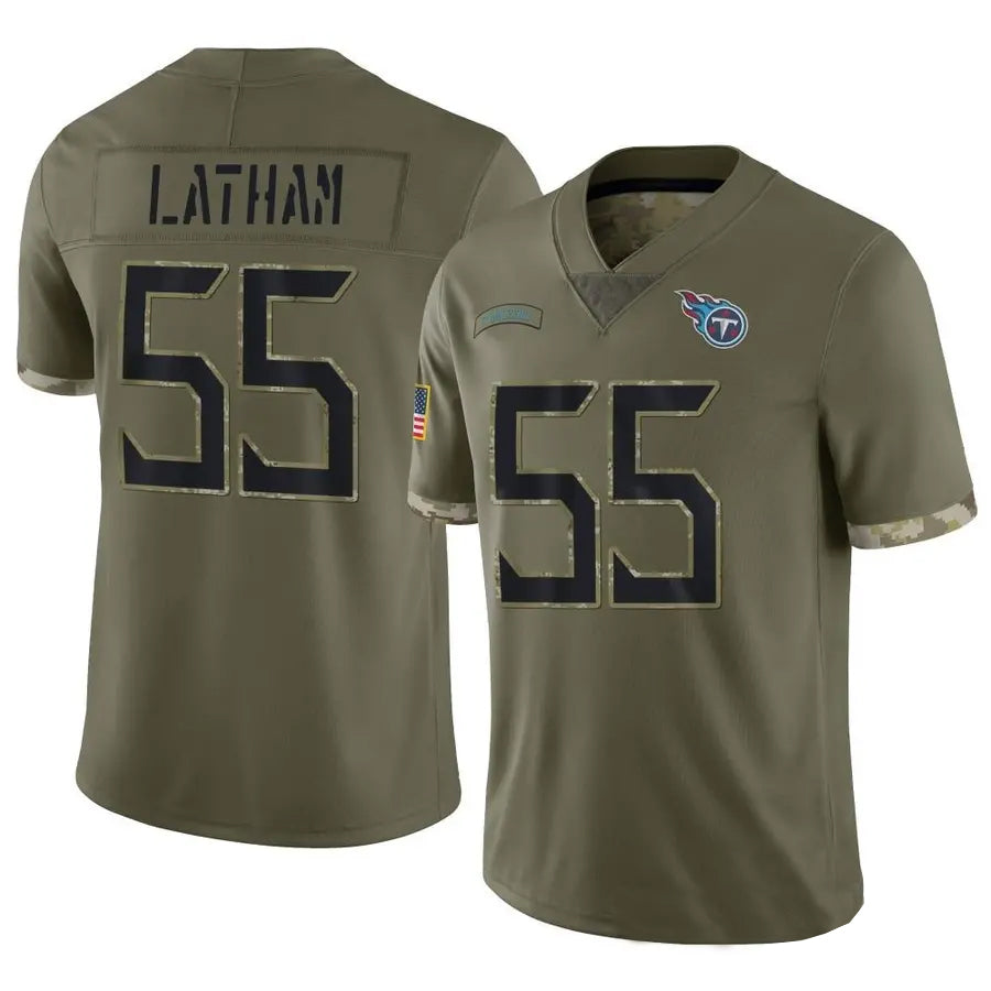 CAdoa T.Titans #55 JC Latham Player Olive Salute To Service Limited Stitched Jerseys