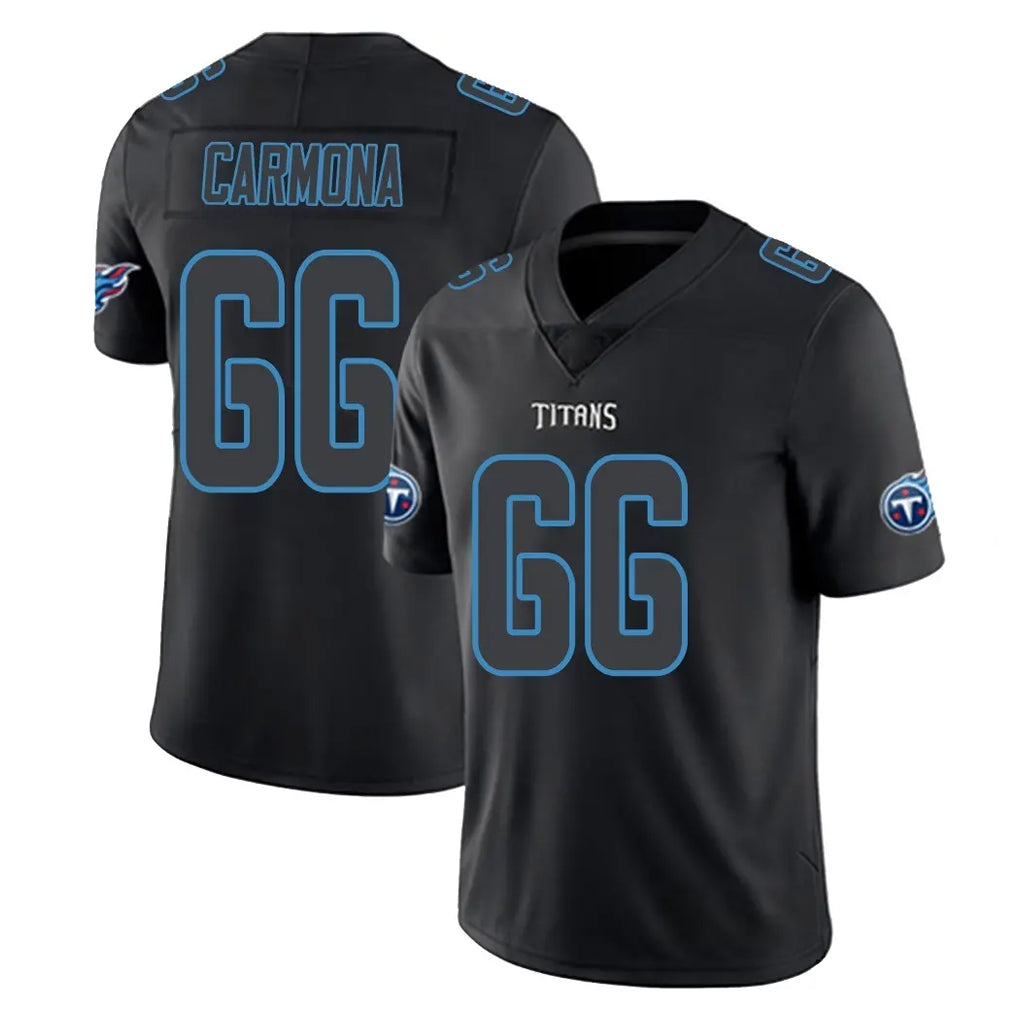 CAdoa T.Titans #66 Fernando Carmona Jr. Player Black Impact Limited Home Game Stitched Jerseys