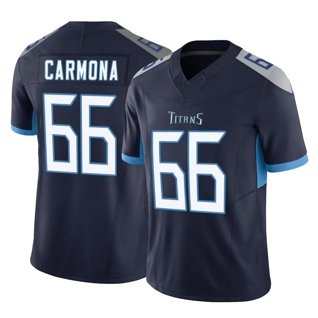 CAdoa T.Titans #66 Fernando Carmona Jr. Player Navy Limited Vapor F.U.S.E. Home Game Stitched Jerseys