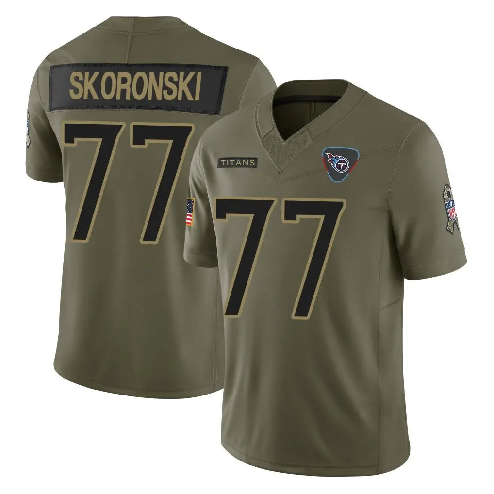 CAdoa T.Titans #77 Peter Skoronski Player Olive Limited 2025 Salute to Service Home Game Stitched Jerseys