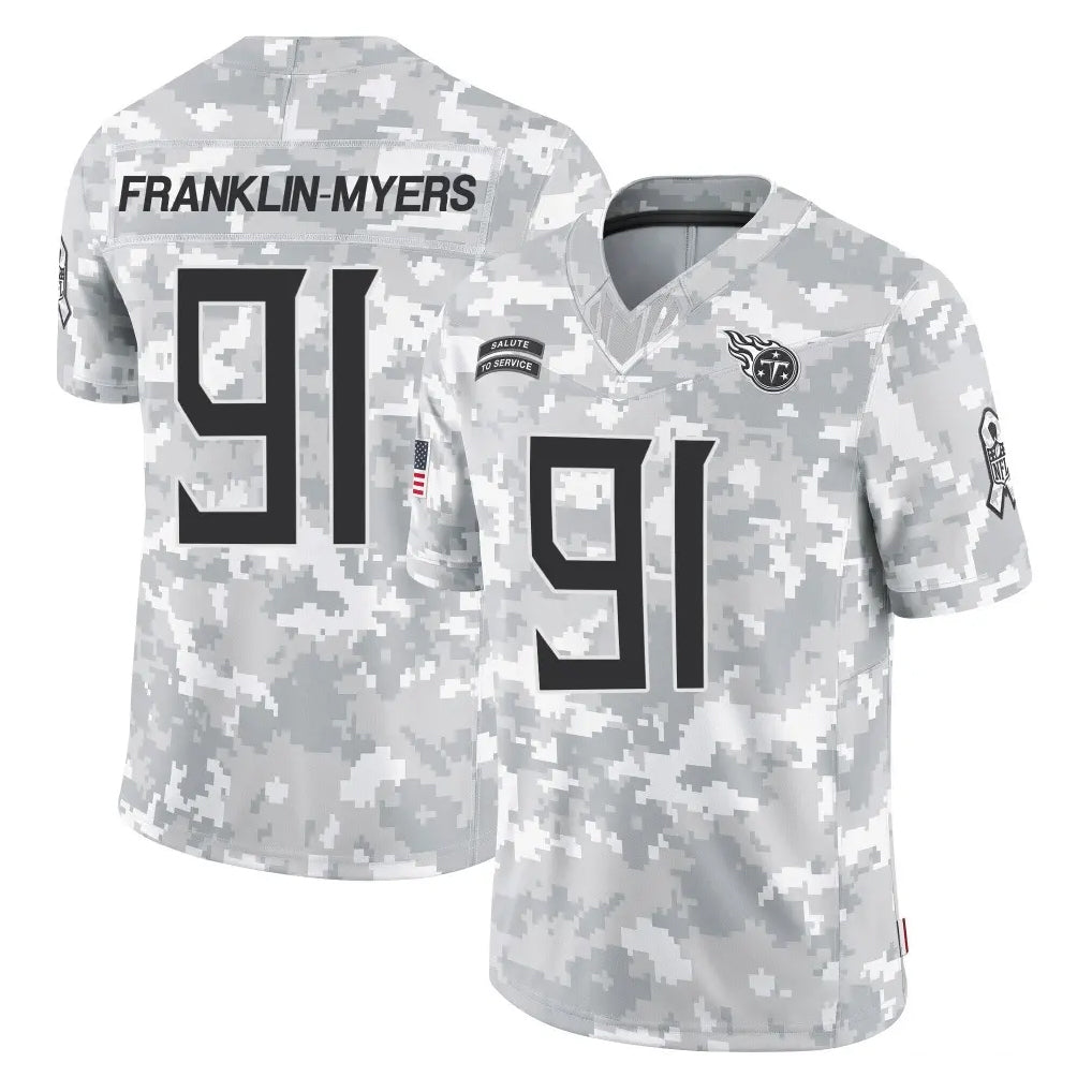 CAdoa T.Titans #91 John Franklin-Myers Player Arctic Camo Limited Salute to Service Home Game Stitched Jerseys