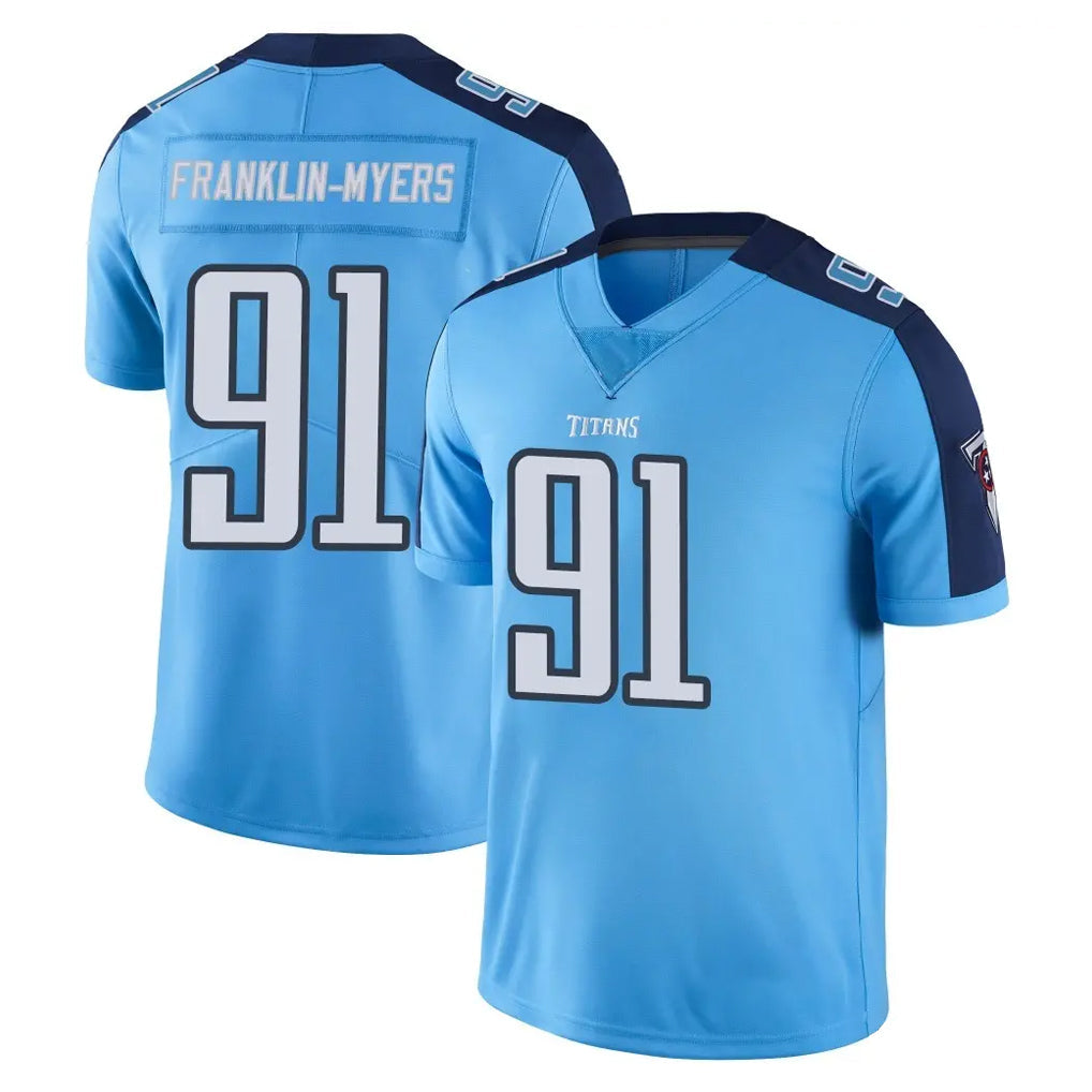 CAdoa T.Titans #91 John Franklin-Myers Player Light Blue Limited Color Rush Home Game Stitched Jerseys
