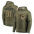 CAdoa T.Titans #91 John Franklin-Myers Player Olive Salute to Service Pullover Hoodies Home Game Stitched Jerseys