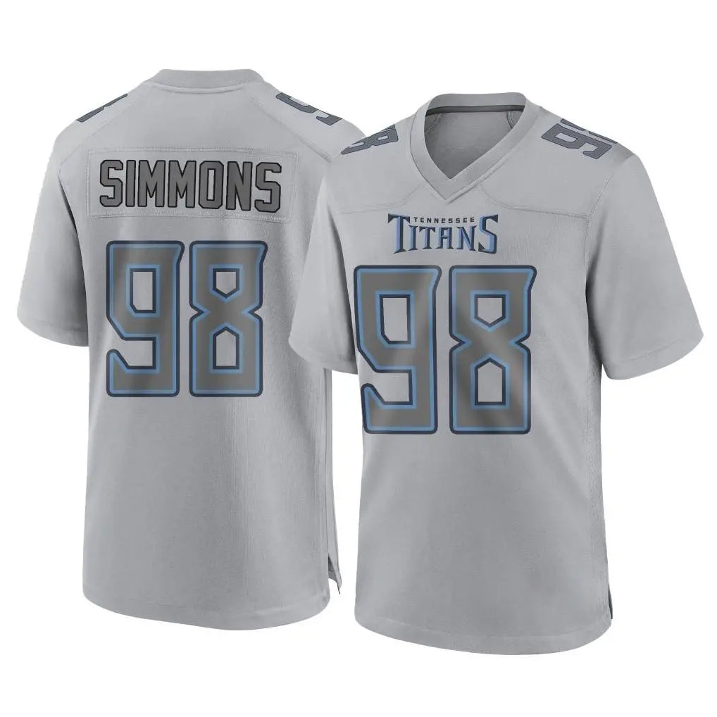 CAdoa T.Titans #98 Jeffery Simmons Player Gray Atmosphere Fashion Home Game Stitched Jerseys