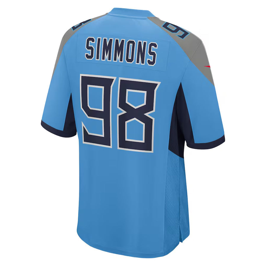CAdoa T.Titans #98 Jeffery Simmons Player Light Blue Home Game Stitched Jerseys