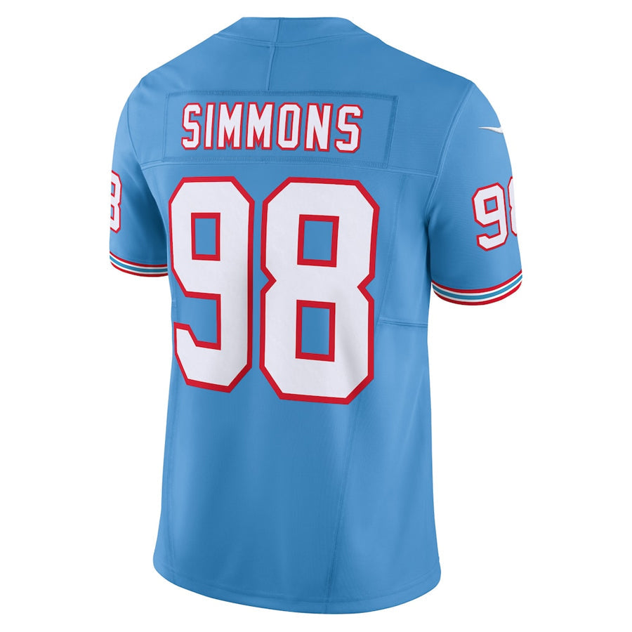 CAdoa T.Titans #98 Jeffery Simmons Player Light Blue Vapor F.U.S.E. Limited Stitched Jerseys