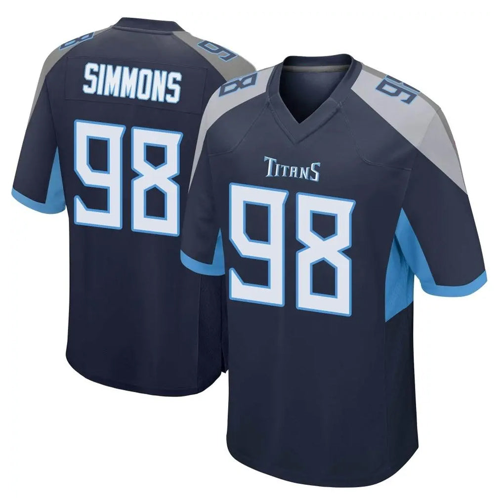 CAdoa T.Titans #98 Jeffery Simmons Player Navy Home Game Stitched Jerseys