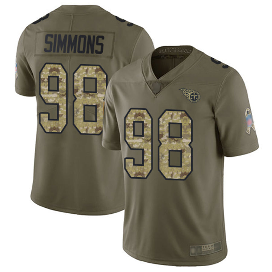 CAdoa T.Titans #98 Jeffery Simmons Player Olive Salute To Service Limited Stitched Jerseys