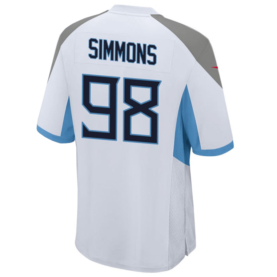 CAdoa T.Titans #98 Jeffery Simmons Player White Home Game Stitched Jerseys