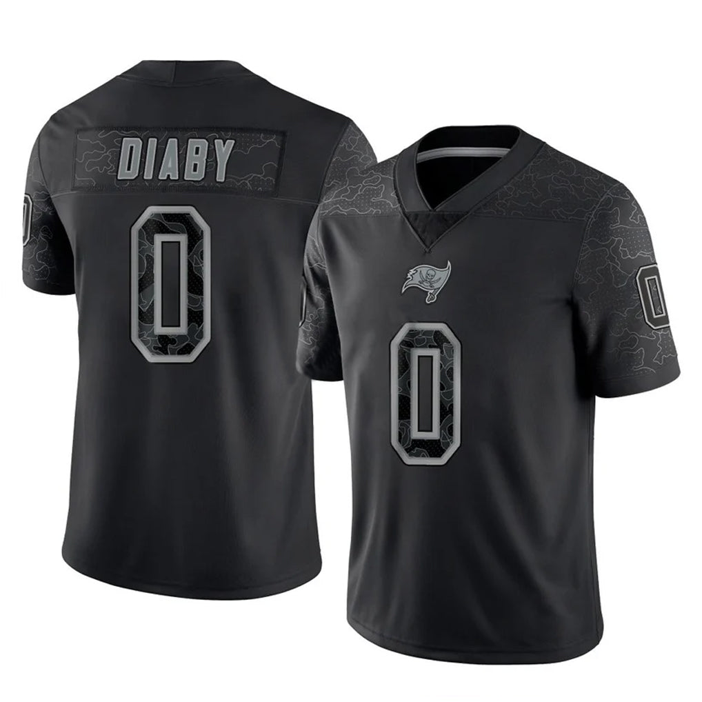CAdoa TB.Buccaneers #0 Yaya Diaby Player Black Reflective Limited Home Game Stitched Jerseys
