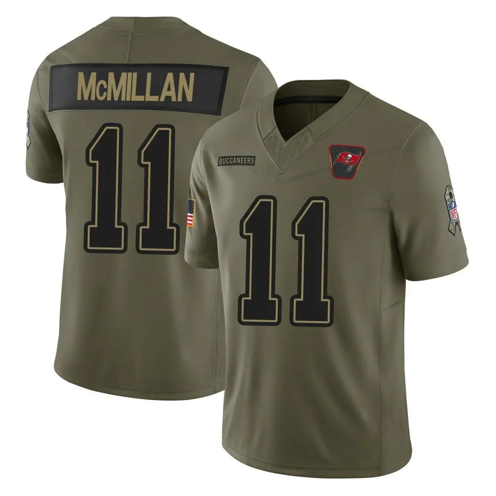 CAdoa TB.Buccaneers #11 Jalen McMillan Player Olive 2025 Salute To Service Limited Home Game Stitched Jerseys