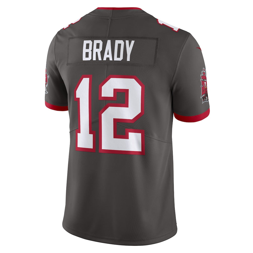 CAdoa TB.Buccaneers #12 Tom Brady Player Pewter Vapor F.U.S.E. Limited Stitched Jerseys
