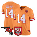 CAdoa TB.Buccaneers #14 Chris Godwin Jr. Player Orange 50th Season Vapor Limited Home Game Stitched Jerseys