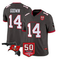 CAdoa TB.Buccaneers #14 Chris Godwin Jr. Player Pewter Limited 2026 Season Vapor F.U.S.E. Home Game Stitched Jerseys
