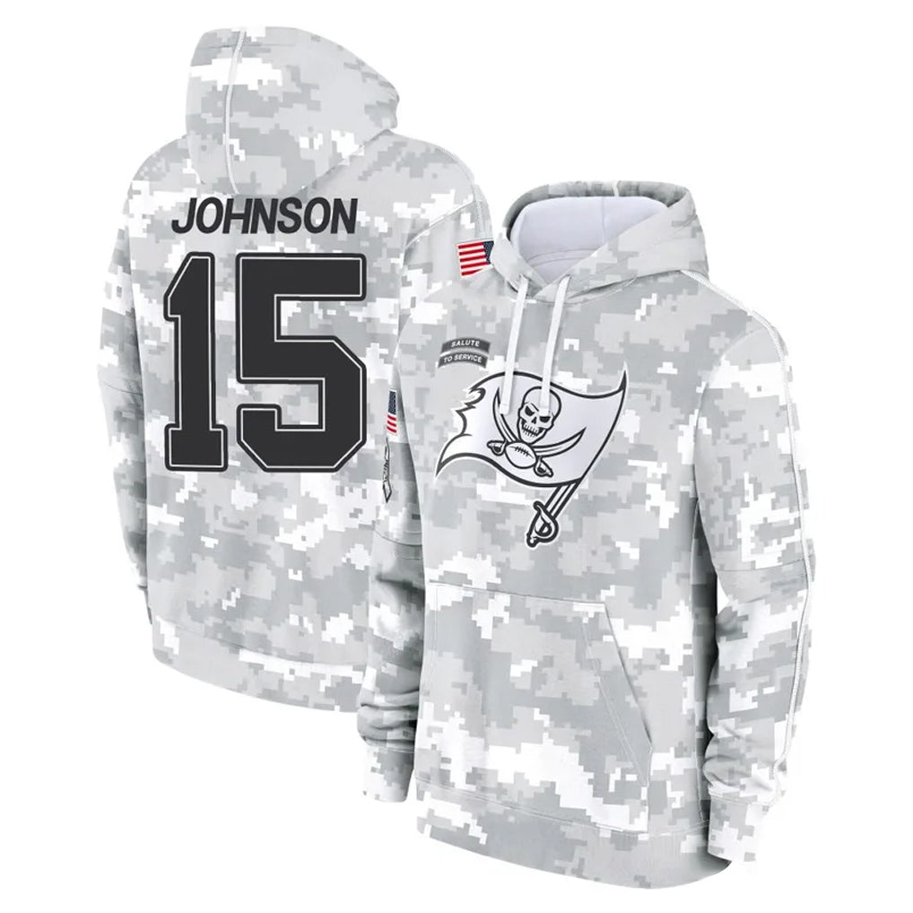 CAdoa TB.Buccaneers #15 Tez Johnson Player Arctic Camo Limited Salute to Service Pullover Hoodies Game Stitched Jerseys