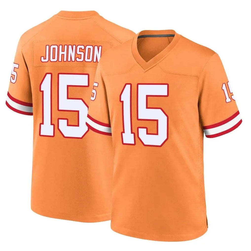 CAdoa TB.Buccaneers #15 Tez Johnson Player Orange Throwback Home Game Stitched Jerseys