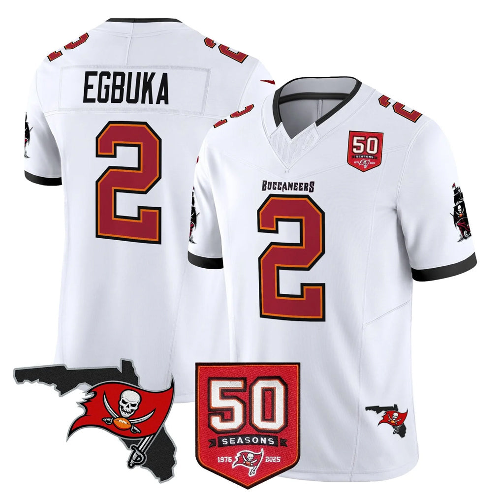 CAdoa TB.Buccaneers #2 Emeka Egbuka Player White Limited 2026 Season Vapor F.U.S.E. Home Game Stitched Jerseys