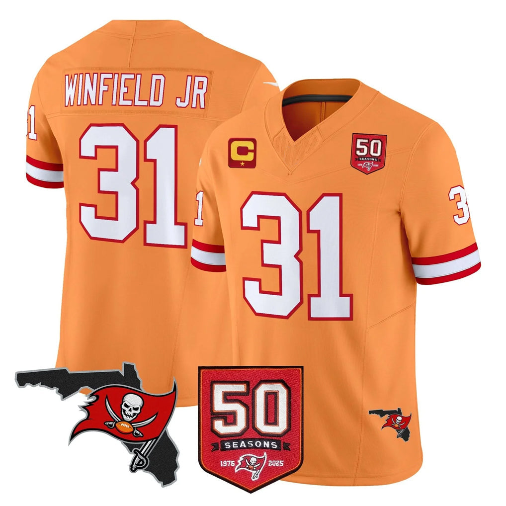 CAdoa TB.Buccaneers #31 Antoine Winfield Jr. Player Orange 50th Season Vapor Limited Home Game Stitched Jerseys