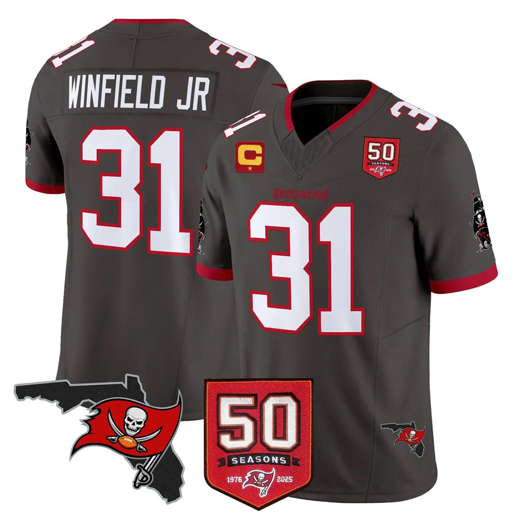 CAdoa TB.Buccaneers #31 Antoine Winfield Jr. Player Pewter Limited 2026 Season Vapor F.U.S.E. Home Game Stitched Jerseys