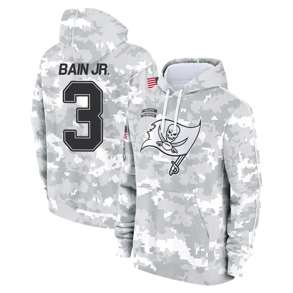 CAdoa TB.Buccaneers #3 Rueben Bain Jr. Player Arctic Camo Limited Salute to Service Pullover Hoodies Game Stitched Jerseys