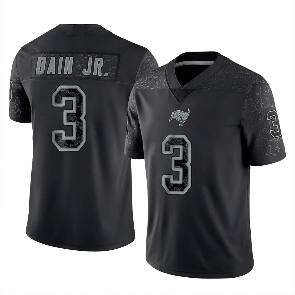 CAdoa TB.Buccaneers #3 Rueben Bain Jr. Player Black Reflective Limited Home Game Stitched Jerseys