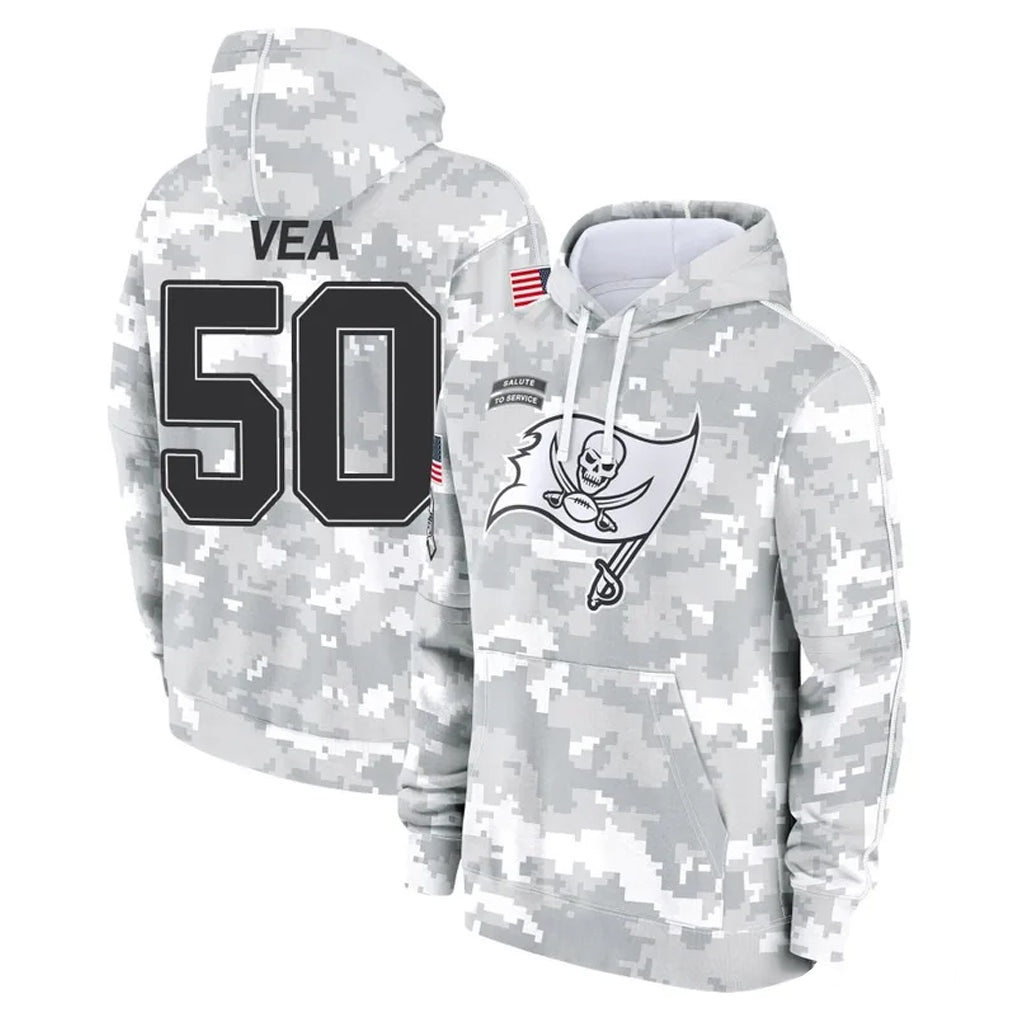 CAdoa TB.Buccaneers #50 Vita Vea Player Arctic Camo Limited Salute to Service Pullover Hoodies Game Stitched Jerseys