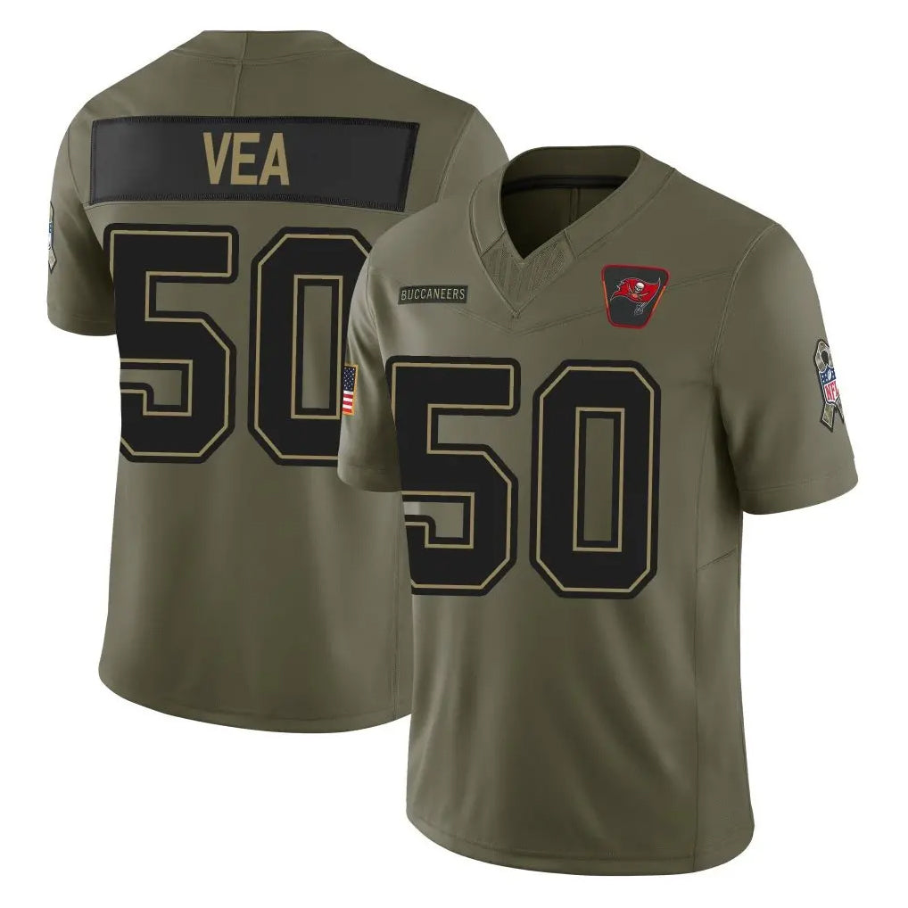 CAdoa TB.Buccaneers #50 Vita Vea Player Olive 2025 Salute To Service Limited Home Game Stitched Jerseys