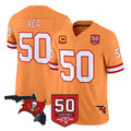 CAdoa TB.Buccaneers #50 Vita Vea Player Orange 50th Season Vapor Limited Home Game Stitched Jerseys