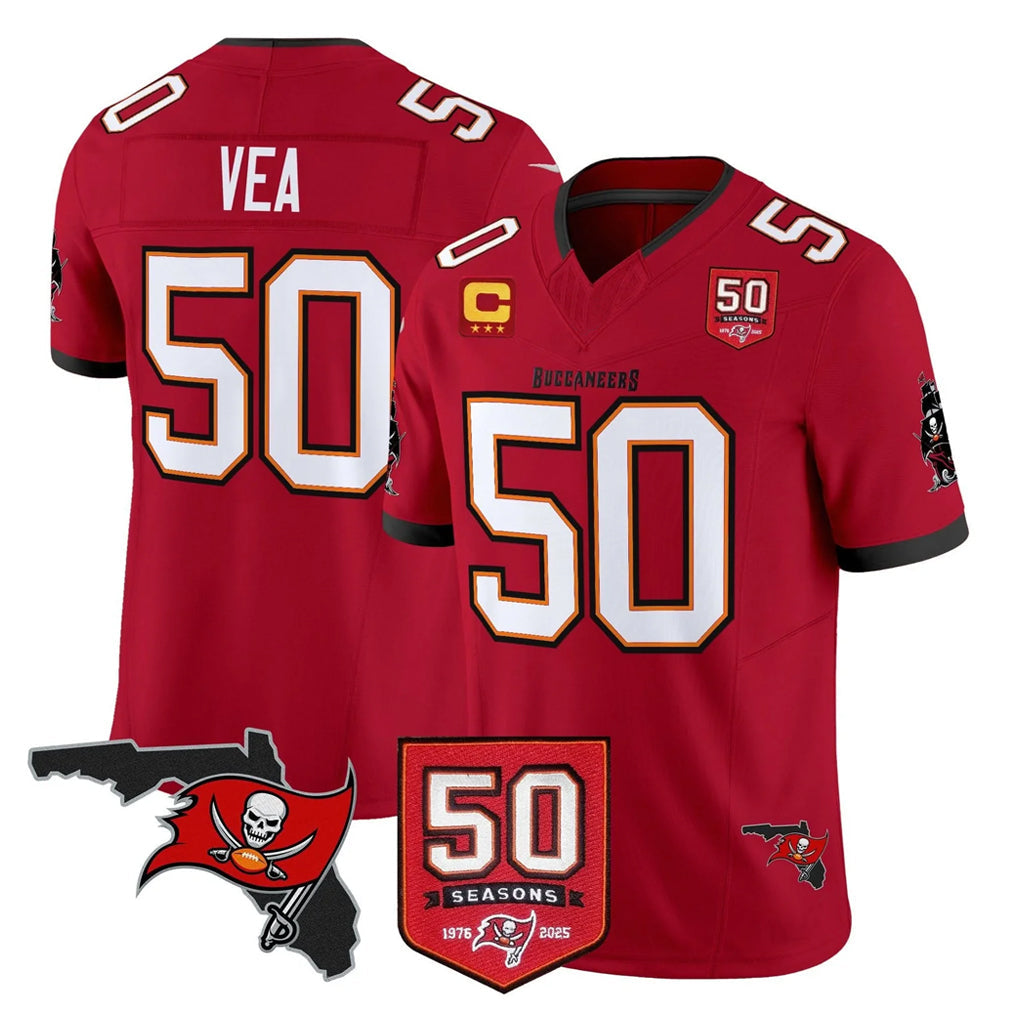 CAdoa TB.Buccaneers #50 Vita Vea Player Red Limited 2026 Season Vapor F.U.S.E. Home Game Stitched Jerseys