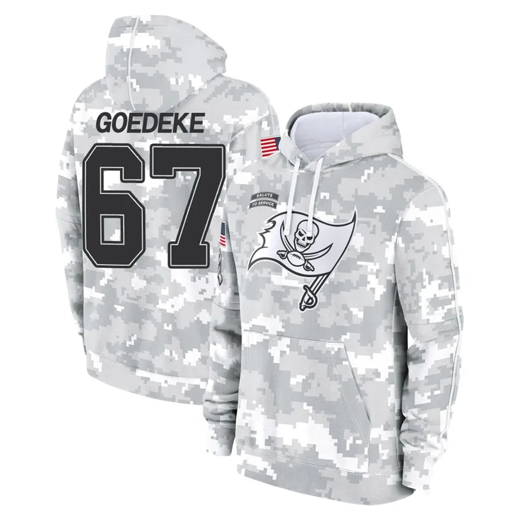 CAdoa TB.Buccaneers #67 Luke Goedeke Player Arctic Camo Limited Salute to Service Pullover Hoodies Game Stitched Jerseys
