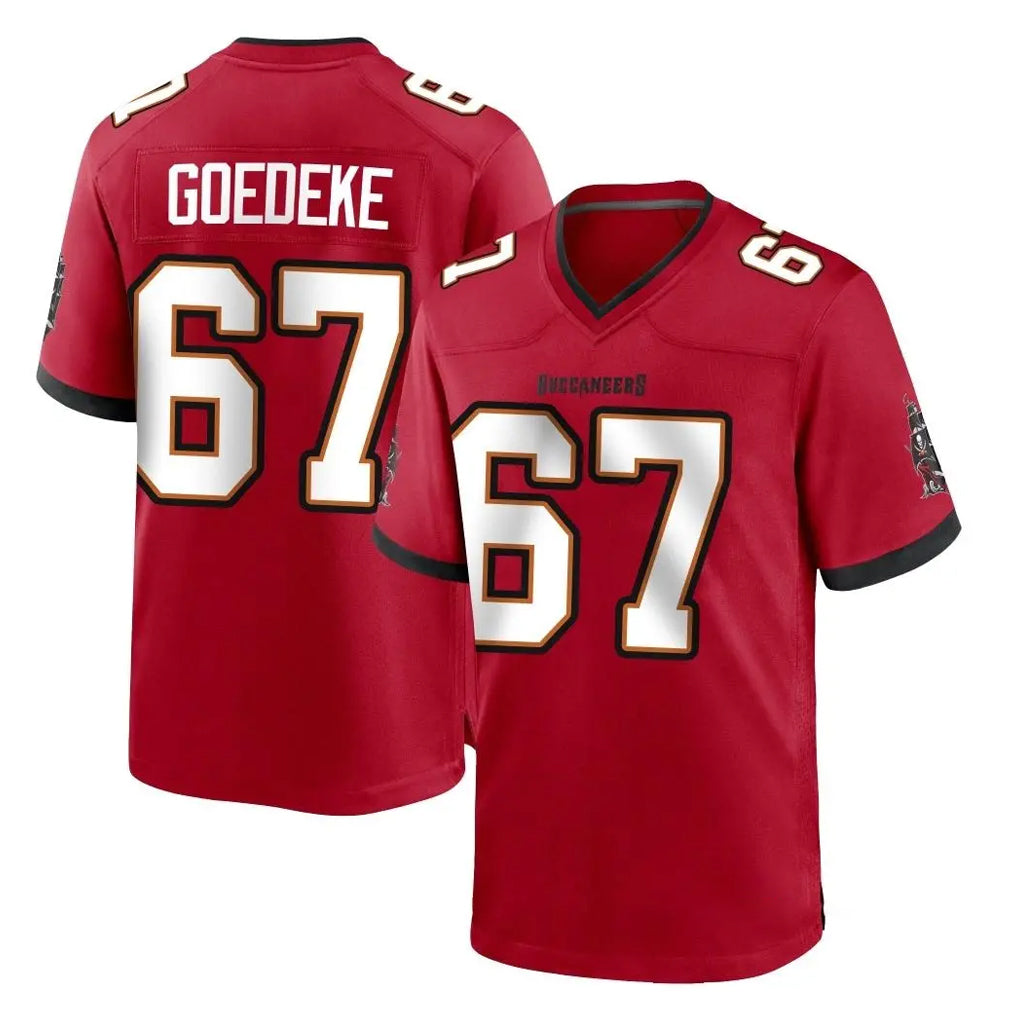 CAdoa TB.Buccaneers #67 Luke Goedeke Player Red Home Game Stitched Jerseys