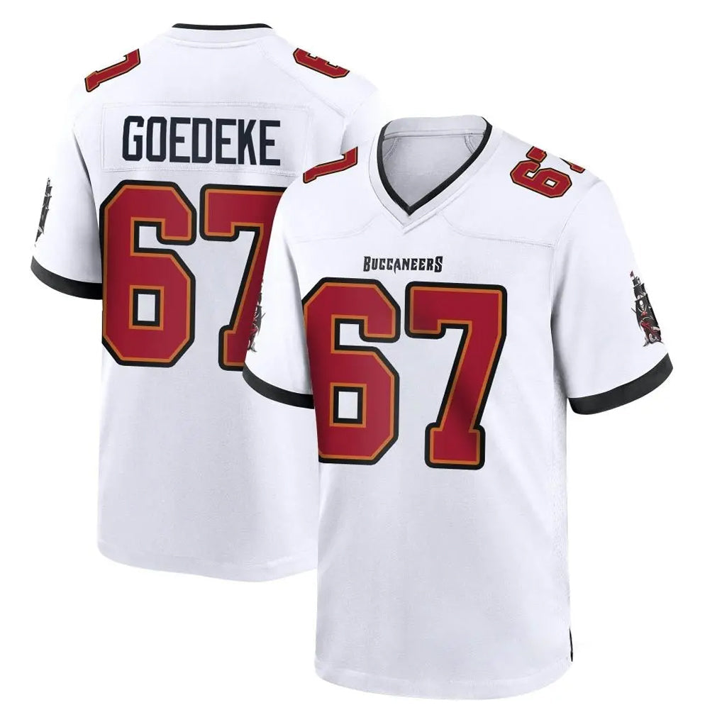 CAdoa TB.Buccaneers #67 Luke Goedeke Player White Home Game Stitched Jerseys